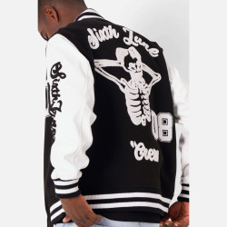 Sixth June Skull Retro Varsity Jacket Black