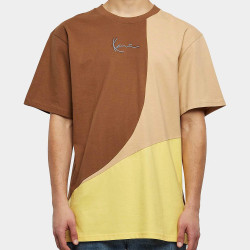 Karl Kani KK Woven Signature Block Tee brown/light yellow/sand