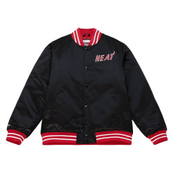 Mitchell & Ness Heavyweight Satin Jacket Miami Heat Black