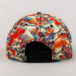 DJINN'S 6 Panel Snapback Cap Koi Linen black