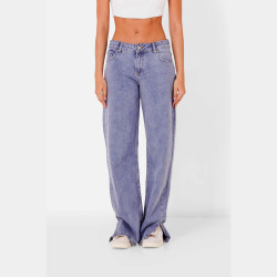 Sixth June Low Waist Wide Leg Blue Denim Blue