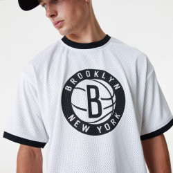 Tričko New Era Brooklyn Nets NBA Team Logo Mesh White Oversized T-Shirt biele