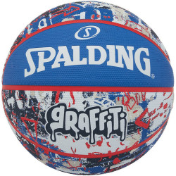 Spalding Blue Red Graffiti Rubber Basketball (sz. 7)