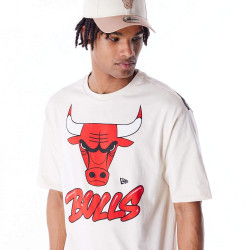 Tričko New Era NBA Chicago Bulls Wordmark Stone Oversized T-Shirt krémová biela