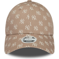 Dámska šiltovka New Era 940W MLB New York Yankees Womens Monogram Brown 9FORTY Adjustable Cap hnedá