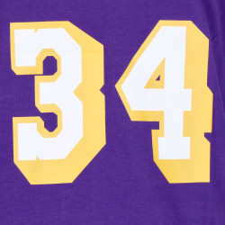 Mitchell & Ness NBA Name & Number tee Los Angeles Lakers Shaquille O'Neal PURPLE