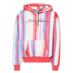 Karl Kani KK Autograph Tie Dye Stripe OS Hoodie red