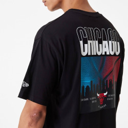 New Era NBA Chicago Bulls City Graphic Black Oversized T-Shirt Black