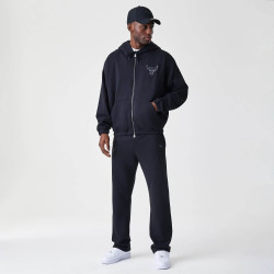 Mikina NEW ERA Chicago Bulls NBA Linear Black Oversized Full Zip Hoodie čierna