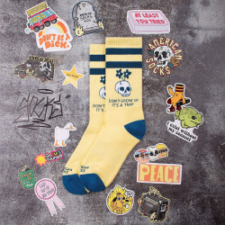 American Socks Don't grow up - Mid high Yellow/Blue