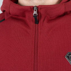 Peak Hoodie Sweater With Front Zipper Burgundy