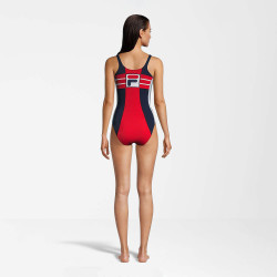 FILA SATURNIA swimsuit True Red-Black Iris-Bright White