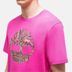 Timberland SS Tree Logo Camo Tee - pink