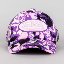 Von Dutch Originals Trucker Tampa Oval Patch Camo Foam Purple Camo