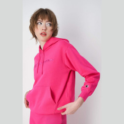 Champion Logo Hooded Sweatshirt Pink