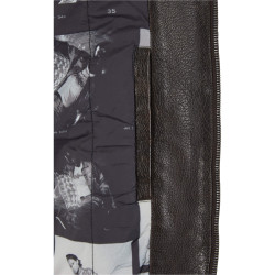Pánska bomber bunda Karl Kani Signature Pu Leather Bomber Jacket hnedá