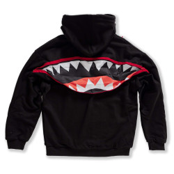 Sprayground Hidden In The Zipper Shark Fullzip Hoodie Black