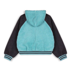 Grimey Wear Hive Sherpa Hood Button Girl Sweatshirt Blue