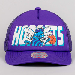 Mitchell & Ness NBA Billboard Trucker Snapback Hwc Charlotte Hornets Purple