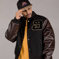 Grimey Wear Lust Mantra Wool Baseball Jacket Black