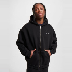 Mikina s kapucňou na zips Karl Kani Script Logo čierna