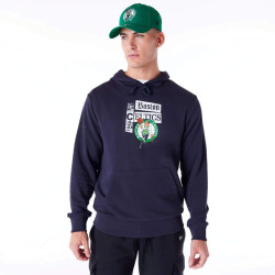 Mikina s kapucňou New Era NBA Boston Celtics Newspaper Graphic Navy Pullover Hoodie tmavomodrá