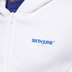 Sixth June Sj Cafe Printed Zipup Hoodie White