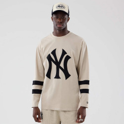 Tričko NEW ERA New York Yankees MLB Light Beige Oversized Long Sleeve T-Shirt béžové