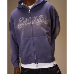 Mikina Jacker Rough Garment Dyed Premium Hoodie Zip modrá