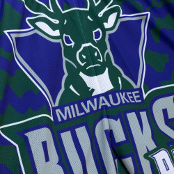 Mitchell & Ness NBA JUMBOTRON 2.0 SUBLIMATED SHORTS MILWAUKEE BUCKS PURPLE / GREEN