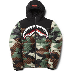 Sprayground Down Jacket Check Camo