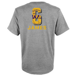 OUTER STUFF BY THE NUMBERS SS TEE LOS ANGELES LAKERS - LEBRON JAMES GREY/YELLOW