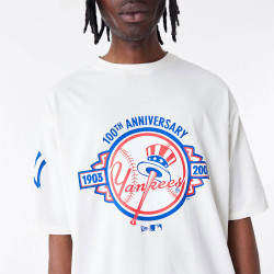 NEW ERA New York Yankees MLB Anniversary White Oversized T-Shirt