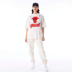 Tričko New Era NBA Chicago Bulls Wordmark Stone Oversized T-Shirt krémová biela