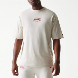 Tričko New Era Los Angeles Lakers NBA League Essential Cream Oversized T-Shirt krémovo-biele