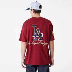 New Era MLB LA Dodgers MLB Large Logo Oversized Dark Red T-Shirt Red