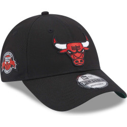 NEW ERA 940 NBA Chicago Bulls Team Side Patch Black 9FORTY Adjustable Cap Black