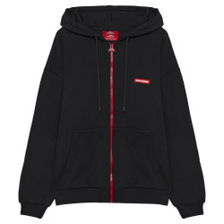 Sprayground Hidden In The Zipper Shark Fullzip Hoodie Black