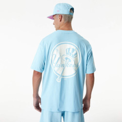 Unisex tričko New Era New York Yankees MLB Pastel Blue Oversized T-Shirt modré