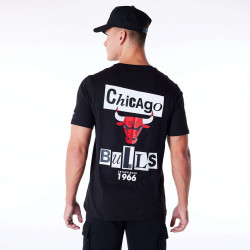 Tričko New Era NBA Chicago Bulls Newspaper Graphic Black T-Shirt čierne