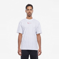 Tričko Karl Kani Pinstripe Logo bielo-čierne