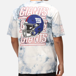 Re:Covered NFL Giants Ny Helmet Dark Blue Tie Dye Relaxed T-Shirt