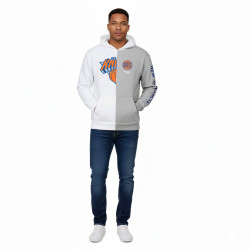 Mikina s kapucňou Hollister X NBA New York Knicks Team Logo šedá/biela