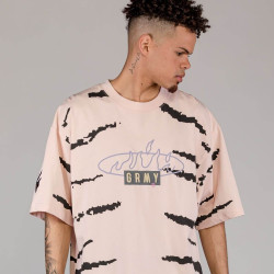 Grimey Wear Cloven Tongues All Over Print Oversized Tee Cream