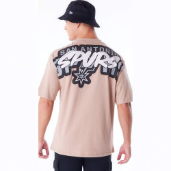 Tričko New Era NBA San Antonio Spurs Wordmark Beige Oversized T-Shirt béžové