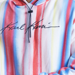 Karl Kani KK Autograph Tie Dye Stripe OS Hoodie red