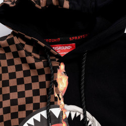 Sprayground Burnt Sharks In Paris Hoodie Black/Brown