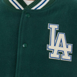 Bunda NEW ERA LA Dodgers MLB Varsity Dark Green Jacket tmavozelená
