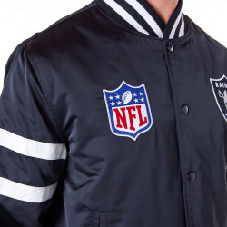 Bomber bunda New Era NFL Las Vegas Raiders Satin Black Bomber Jacket čierna