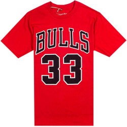 Mitchell & Ness NBA Last Dance Number 33 Tee CHICAGO BULLS RED